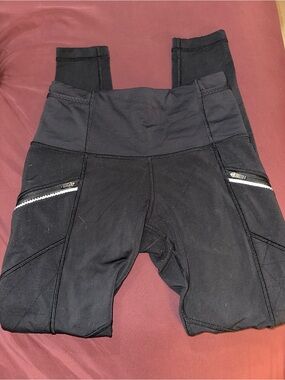 lululemon athletica fleece lined High-Rise Zip Pocket Leggings size 4 24 inch